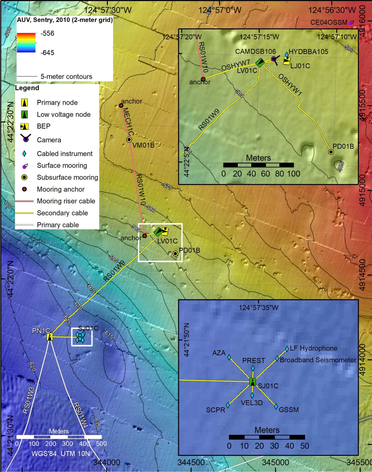 Bathymetric map of the Oregon Offshore cabled site (node PN1C)