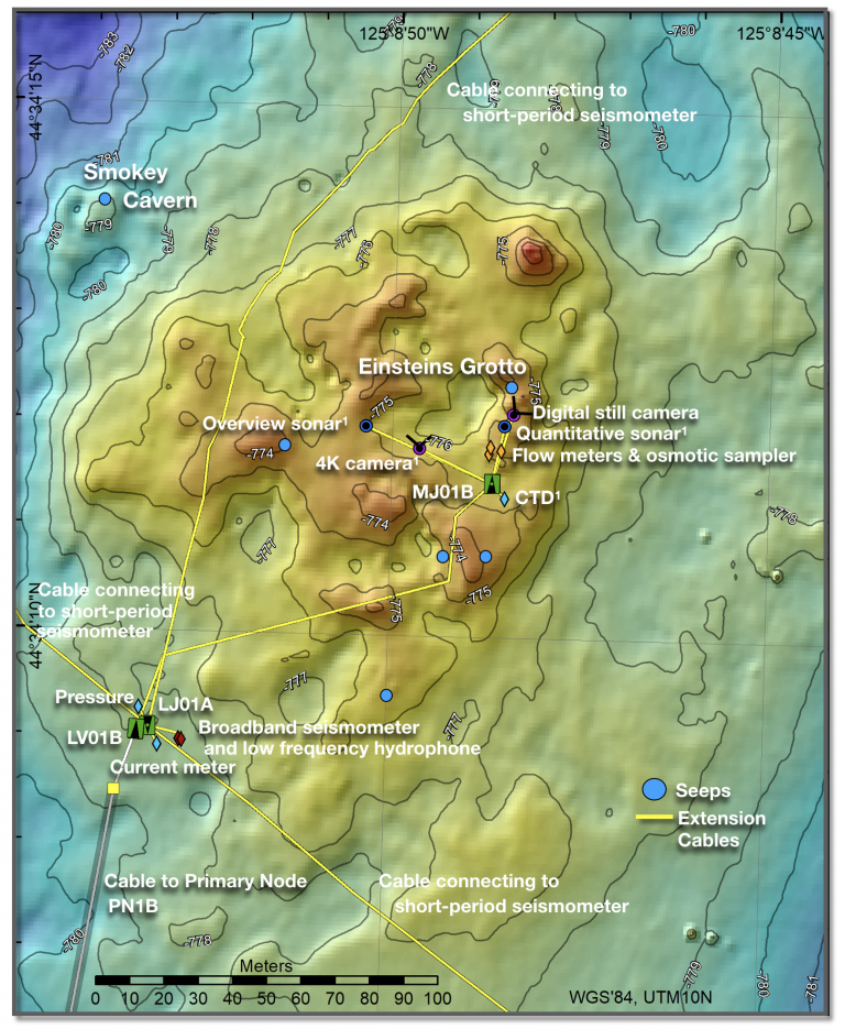 Bathymetric map of the Southern Hydrate Ridge site